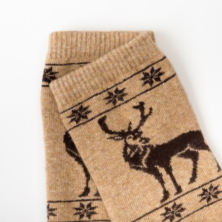 Women's golfs from Mongolian wool with a pattern, beige color, size 23-25-2