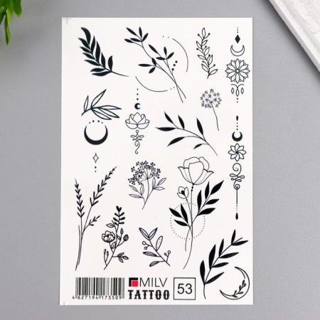Tattoo on the body "h/b flowers" 10x15 cm