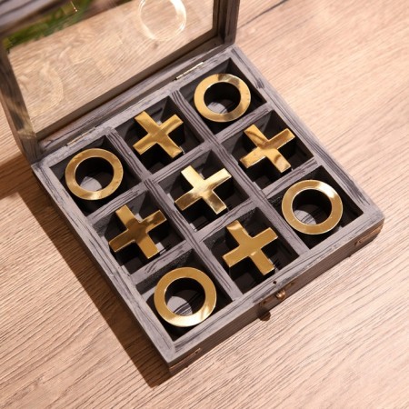 Game desktop "Cross-cuts" 18x18 cm, manpower, brass-4
