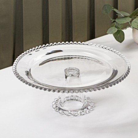 Glass stand for a cake on the orbit leg, 31 × 12 cm-1