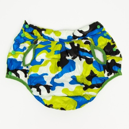Dog jacket two -sided with print, size 8 (ds 20 cm, og 30, ok 22 cm), green-7