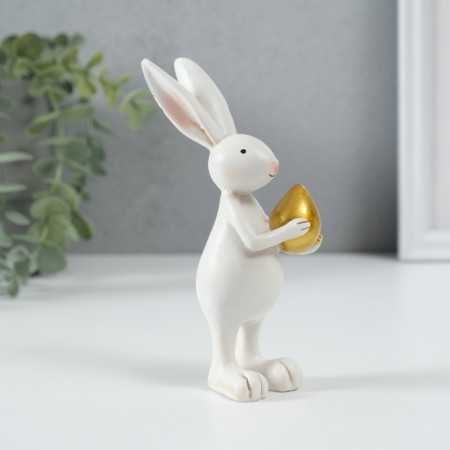 Souvenir Polystone "Easter rabbit with a gold egg" 4x4x13 cm-2