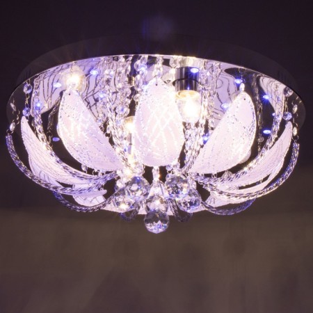 Svetogor chandelier "Drops" 5x60W E27 LED lighting chrome 50x50cm-2