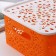 Storage container with a “pattern” lid, plastic, 22 × 17 × 9.5 cm, mix color
