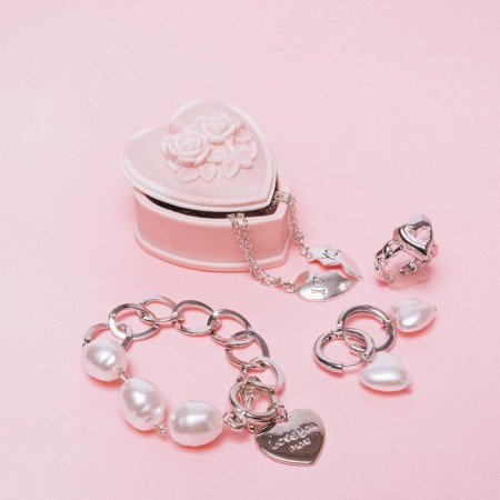 Ring "Fantasy" heart, vision, white color in silver, dimensionless-3