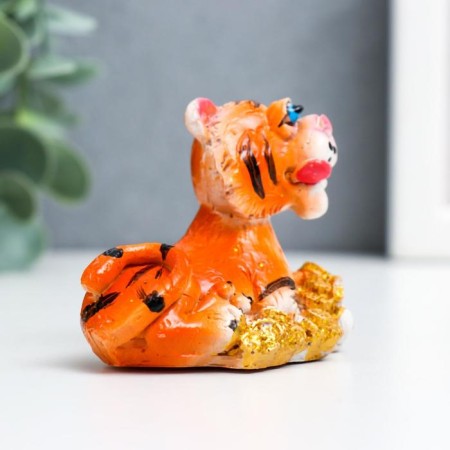 Polystone souvenir "Blue -eyed tiger with coins/bills" MIX 4x4x10 cm-2