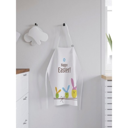 Apron kitchen with a photo print "Easter hares", adjustable, size OS-1
