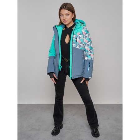 Ski jacket female, size 48, turquoise color-16
