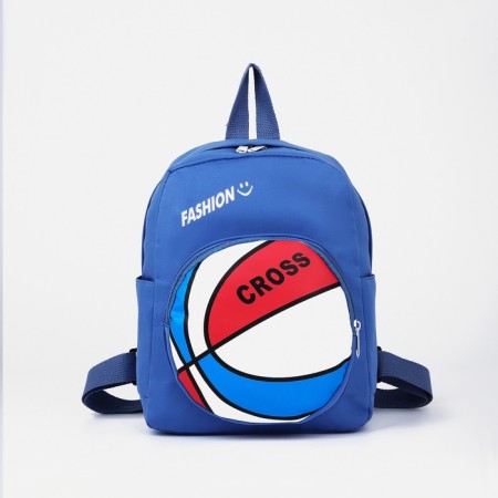 Baby backpack on lightning, 3 outer pockets, blue color-2