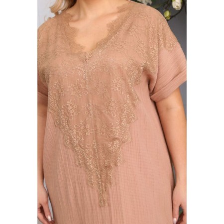 Female dress, size 52, beige color-14