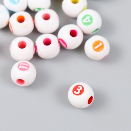 Busina for creativity plastic "Balls with numbers" set of 20 g 1.2x1.2x1.2 cm-1