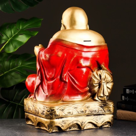 Piggy bank "Hotya sitting large" bronze, red, 32x25x51cm-6