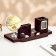Table 5V1C set by a business card and clock, cherry