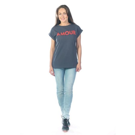 Women's T -shirt amour, size 44, gray color-1