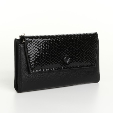 Women's wallet on magnets, black color
