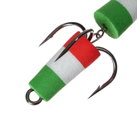 Bait jig flag No. 11, 9 cm, green-white-red-1