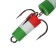 Bait jig flag No. 11, 9 cm, green-white-red