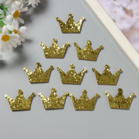 Decor for the creativity of the felt shine "Crown" gold 2.8x4 cm-2