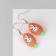 Earrings Assorted "Joy" hares in a rocket, colored in silver