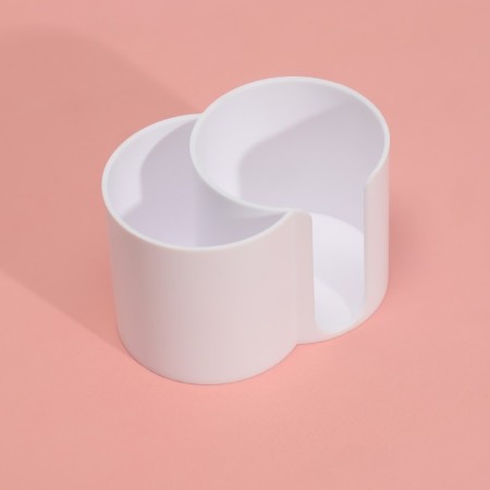 Organizer for storing cotton sticks and disks, 2 sections, 9.5 × 6 × 6 cm, white color-4
