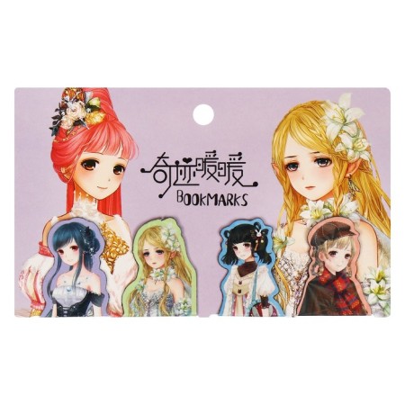 A set of magnetic bookmark for books Calligrata 4 pieces, "anime", mix-3
