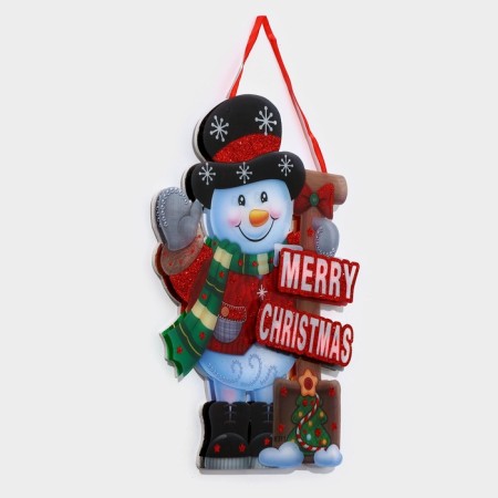 Decorative luminous jewelry (suspension) "Snowman" 32x23 cm-3