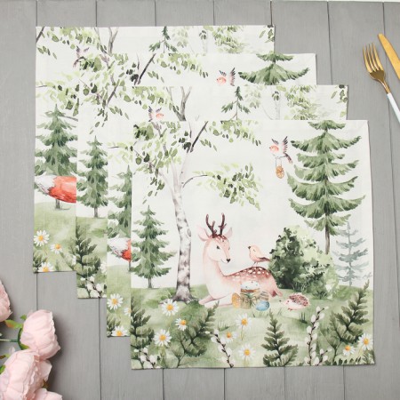 Set of napkins "Ethel" Forest Fairy Tale 40x40 cm 4 pcs.-1