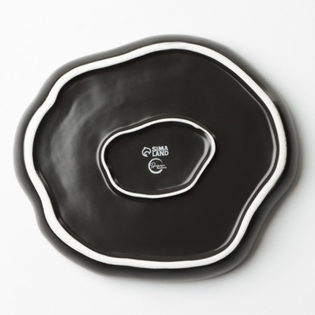 Ceramic black plate "Black marble", 17 cm, black color-6