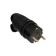 File corner fork with ring B16-003, 16 A, 250 V, IP 20, s/k, angle 45, rubber, black