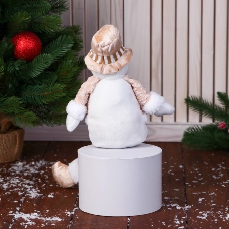Soft toy "Snowman in a striped suit" 14x40 cm, gold-1
