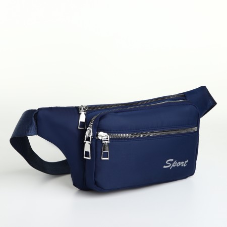 Lightning waist bag, 2 outer pockets, blue color