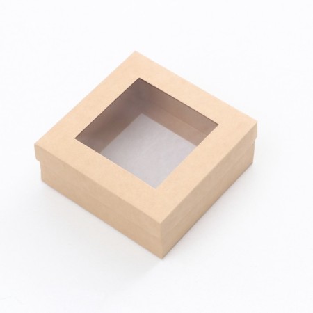 The box is folding, the lid is, with the window, craft, 12 x 12 x 5 cm-1