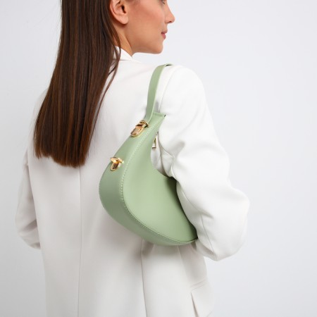 Bag Women's Baget with a zipper, green color-7