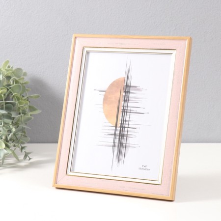 Photo frame plastic 15x20 cm "Antik" pink with a white stripe 1.5x18.8x23.8 cm-1