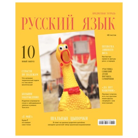 A notebook “Scandalies”, 48 sheets in the “Russian Language” line, covered cardboard, glossy lamination, an offset block 65 g/m2