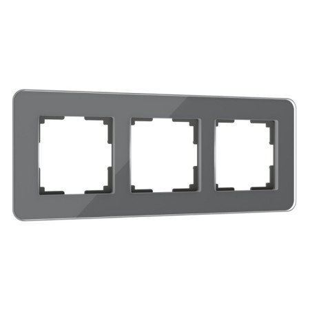 Frame W0032440, 3 Elite sockets, graphite, glass