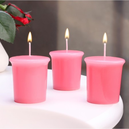 Aromatic candle "Peony", peony, set 5x4.5 cm, 3 pcs