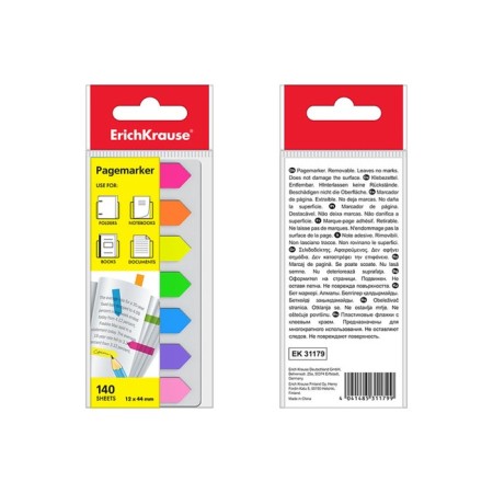 Plastic bookmarks 12 x 44 mm Erichkrause "arrows", 7 colors of 25 sheets, with adhesive edge-2