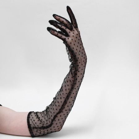 Carnival gloves, color black in peas, long-3