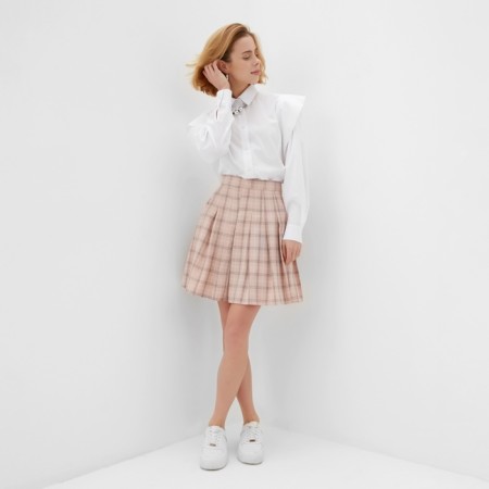 Women's skirt in Minaku fold: casual collection color pink cage, pr 44-1