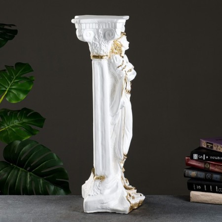 Column "with a girl" white gold 65cm-1