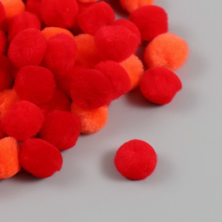 Decor for creativity "Pomponchiki. Scarlet dawn" d = 1.3 cm set 70 pcs-1