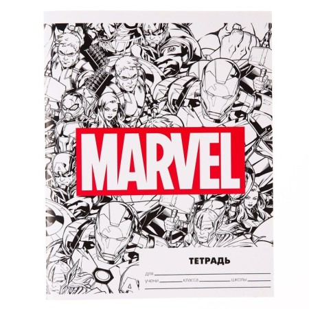 Notebook in a line of 24 sheets, 5 types of mix, cover covering cardboard, avengers-4