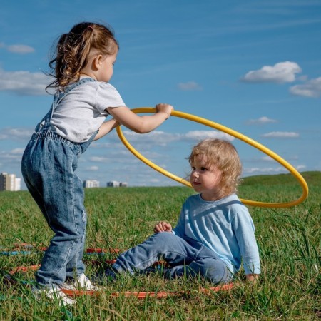 Hoop, diameter 70 cm, yellow color-6