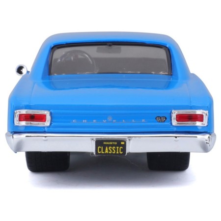 MASTO DIE-CAST 1966 Chevelle SS 396 machine, opening doors, 1:24, blue color-3
