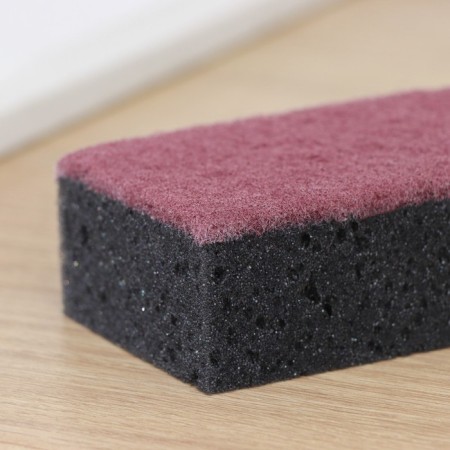 Household sponge with a cleaning layer of Raccoon "Loft", 1 pc, 15 × 7 × 4 cm, crown -feed foam-4