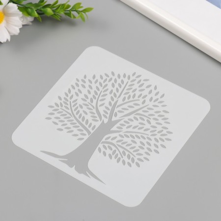 Plastic stencil "tree" 15x15 cm-1