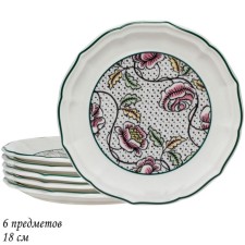 Set of plates Lenardi Gloria, D = 18 cm, 6 pcs