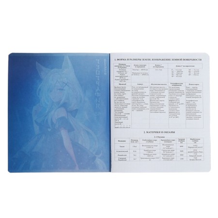 Subject notebook, 48 sheets, cell, geography, Erichkrause "Manga", cardboard cover Twin-LK, OFSET BELICT 100%, info block-2
