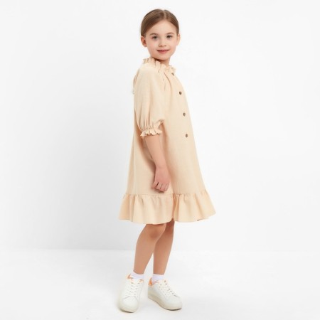 Dress for girls minku color light-beige, height 98 cm-3